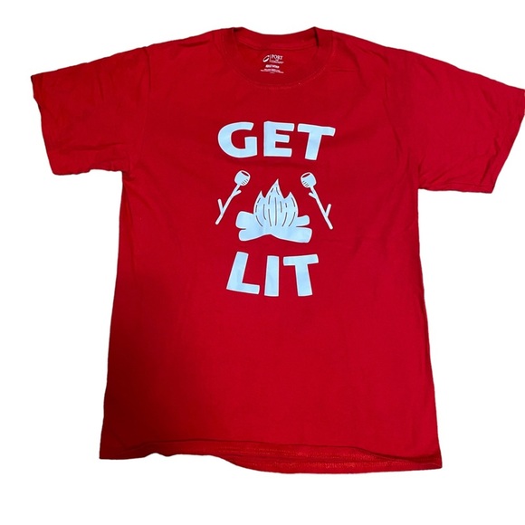 "GET LIT" Red T-Shirt Campfire Adult SM - Picture 7 of 7